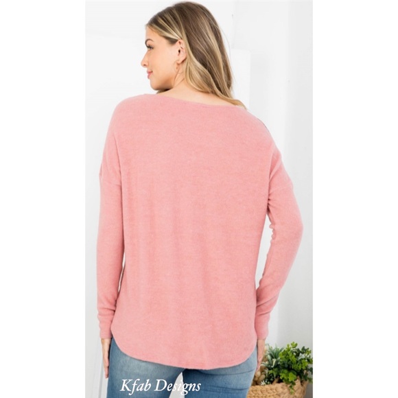 ❤️LAST ONE! Luxe V Neck Pink Color Block Soft Multi Color Striped Tie Front Top! - Picture 6 of 6